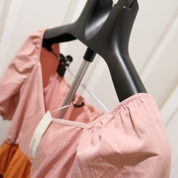 Colorblock Contrast Gathered Lantern Sleeve Blouse Size M ( us size 10) - Picture 4 of 5